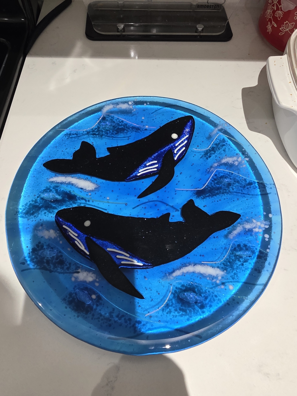 Laura Mendola Orca Handmade Fused Glass Made In Alaska